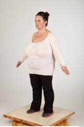 Whole Body Back Woman Animation references Casual Overweight Studio photo references